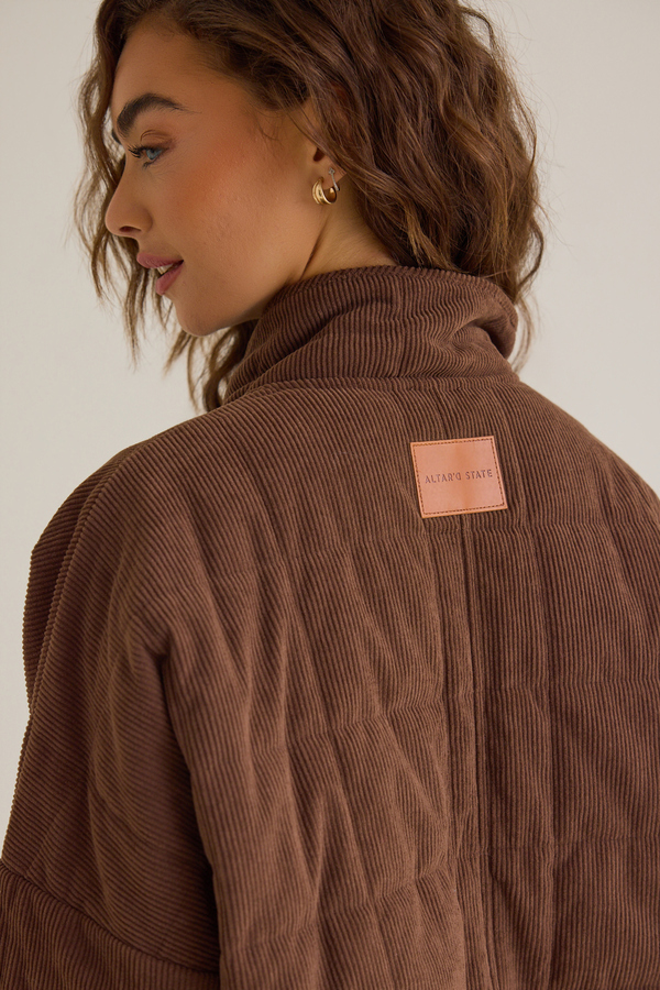 Cece Corduroy Quilted Jacket Detail 6 - Altar'd State