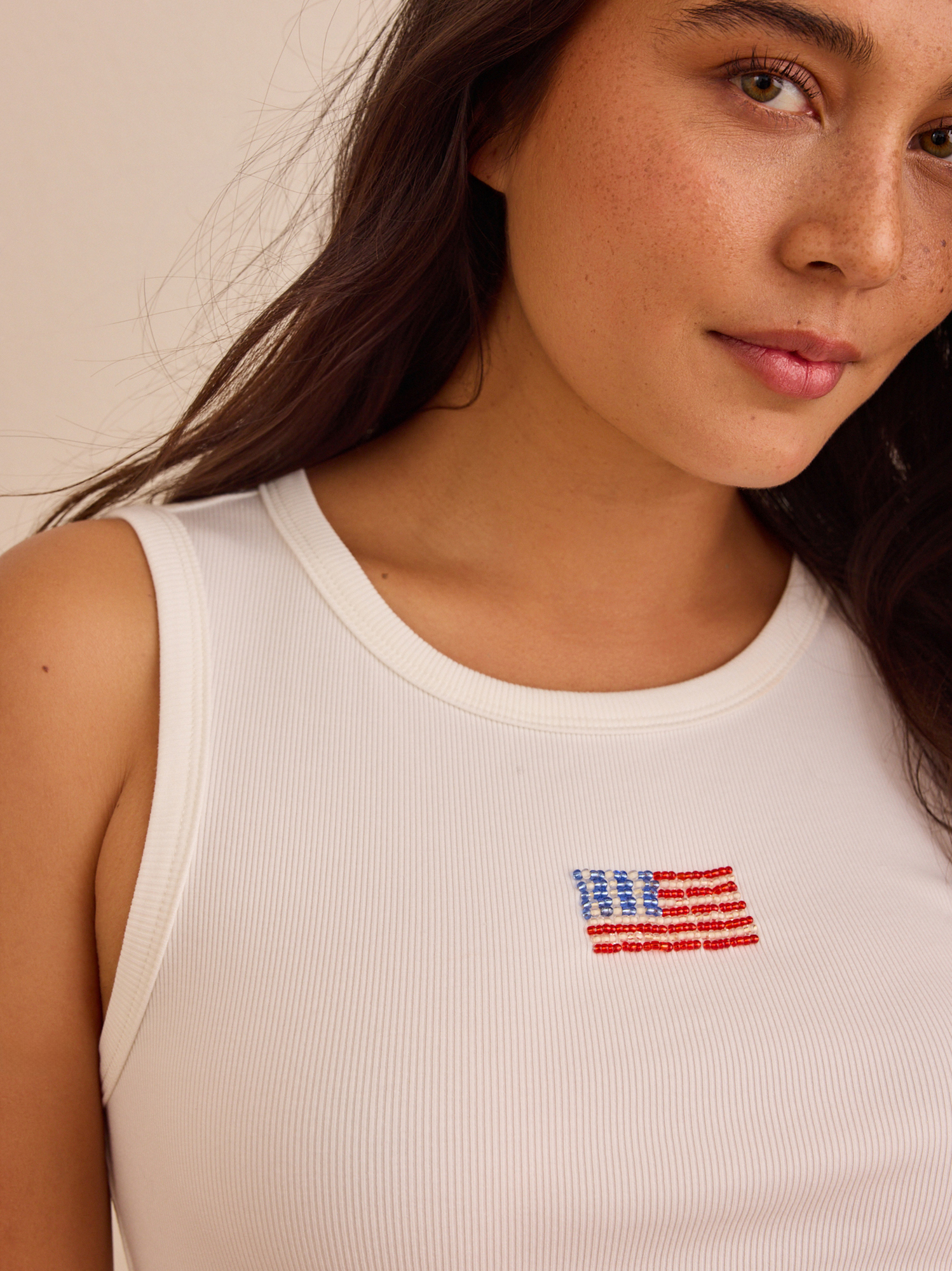Star Spangled Tank in Ivory | AS Revival
