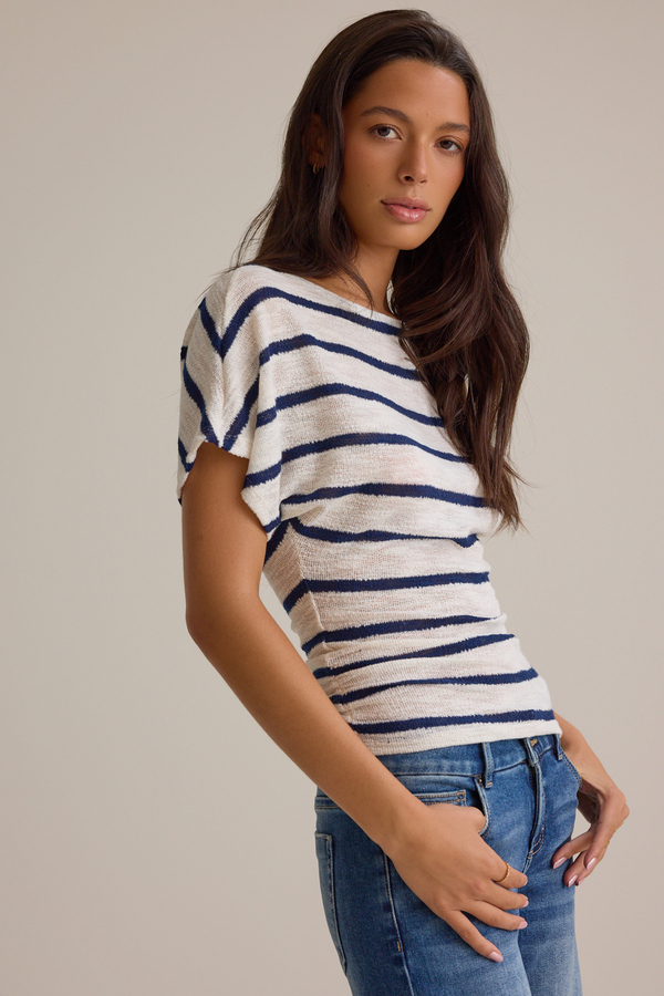 Emersyn Striped Fitted Top Detail 4 - Altar'd State