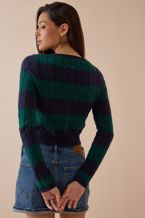 Norah Pearl Cable Knit Sweater - Altar'd State