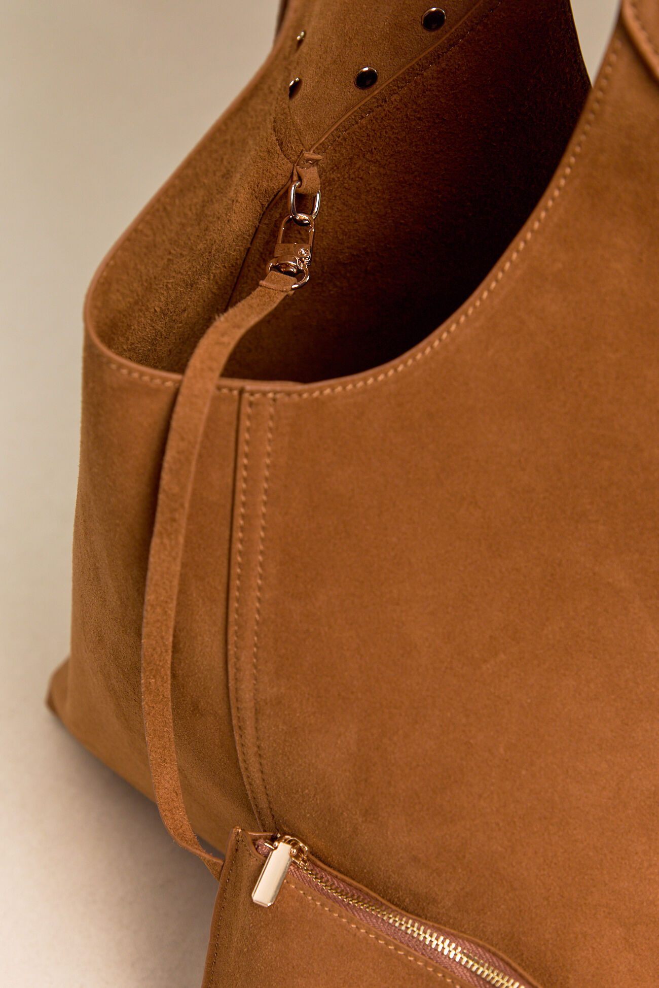 Jaynie Hobo Stud Suede Bag