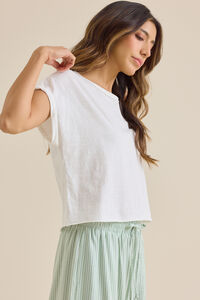 Demi Slub Roll Sleeve Tee Detail 4 - Altar'd State