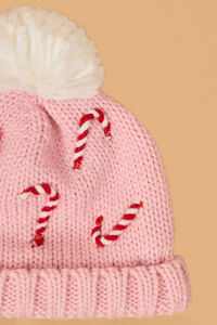 Candy Cane Knit Beanie Detail 2 - Altar'd State