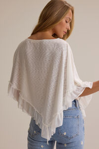Sloane Asymmetrical Ruffle Poncho Detail 4 - Altar'd State