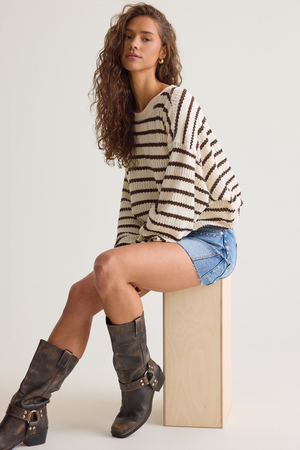 Brooke Textured Striped Top - Altar'd State - 