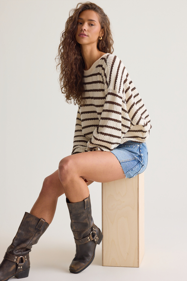 Brooke Textured Striped Top Detail 5 - Altar'd State