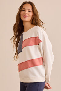 USA Flag Applique Pullover Detail 5 - Altar'd State