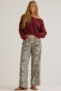 Meredith Cheetah Heart Pants Detail 3 - Altar'd State