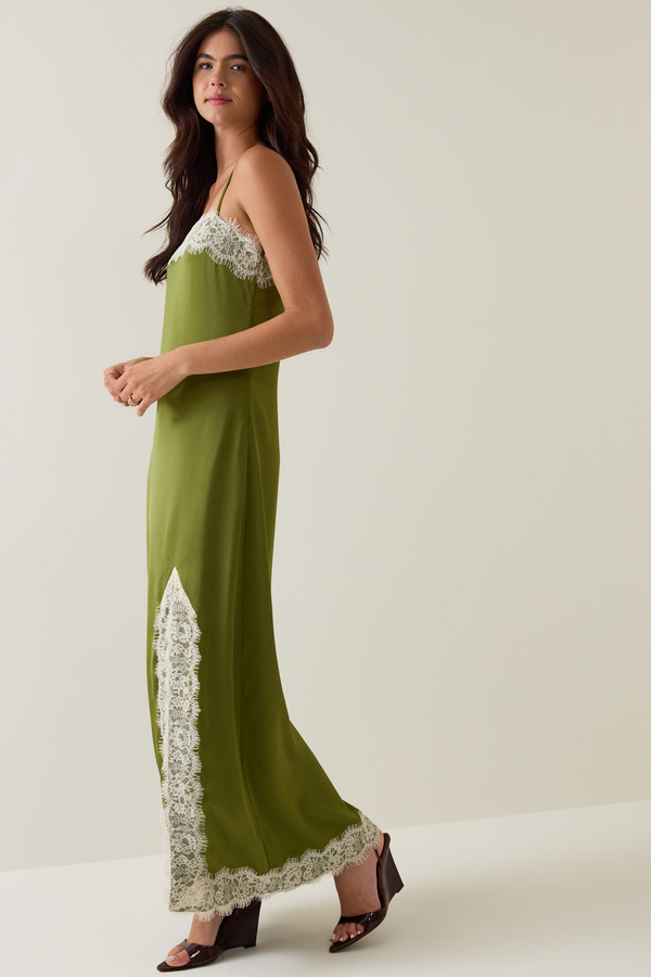 Rachel Satin Maxi Dress Detail 3 - Altar'd State