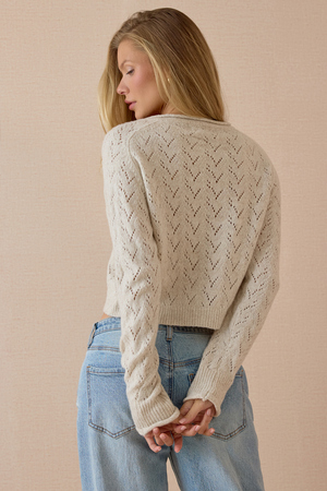 Elara Pointelle Button Up Cardigan - Altar'd State