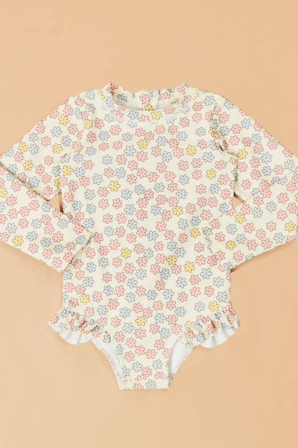 Sarah Long Sleeve Ruffle Butt Swimsuit Detail 2 - Altar'd State