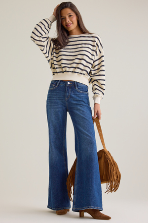 Brooke Textured Striped Top - Altar'd State - 