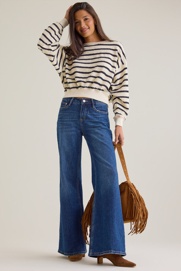 Brooke Textured Striped Top - Altar'd State