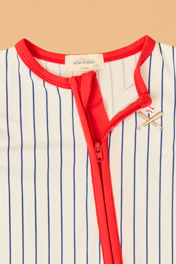 Batters Up Baseball Zip Shortall Detail 2 - Altar'd State