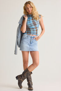 Titi Plaid Mockneck Top - Altar'd State