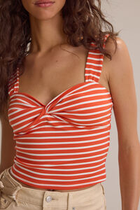 Everlee Stripe Twist Knot Tank Detail 2 - Altar'd State
