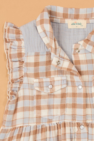 Western Plaid Snap Dress - Altar'd State