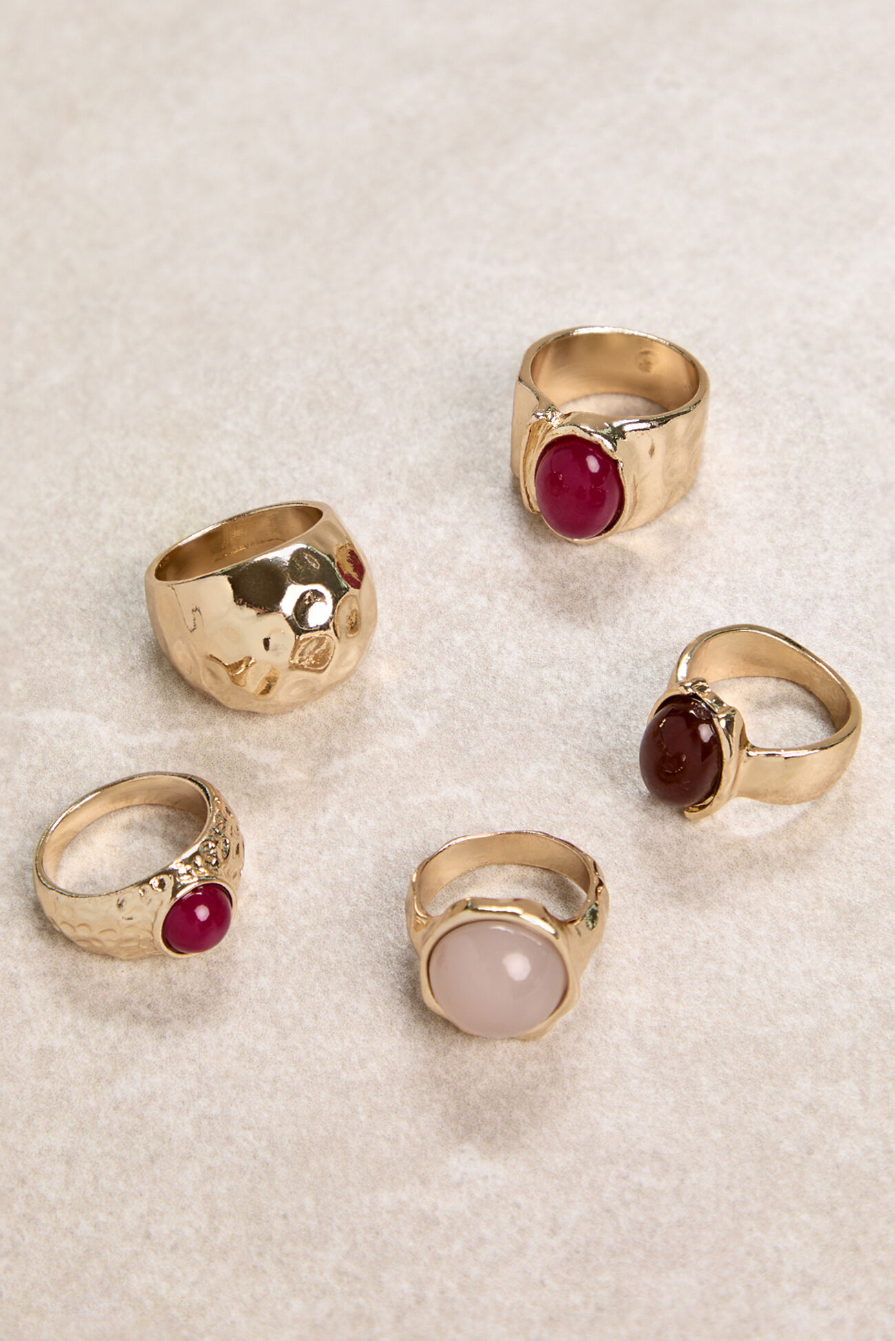Chunky Stone Statement Ring Set