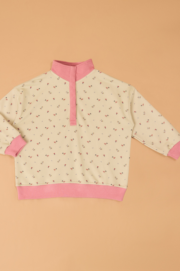 Ava Floral Half Snap Pullover Detail 4 - Altar'd State