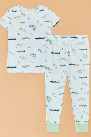 Gone Fishing Short Sleeve Lounge Set - Altar'd State - 
