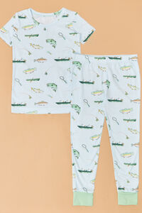 Gone Fishing Short Sleeve Lounge Set - Altar'd State