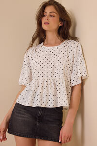 Liora Polka Dot Ruffle Top - Altar'd State