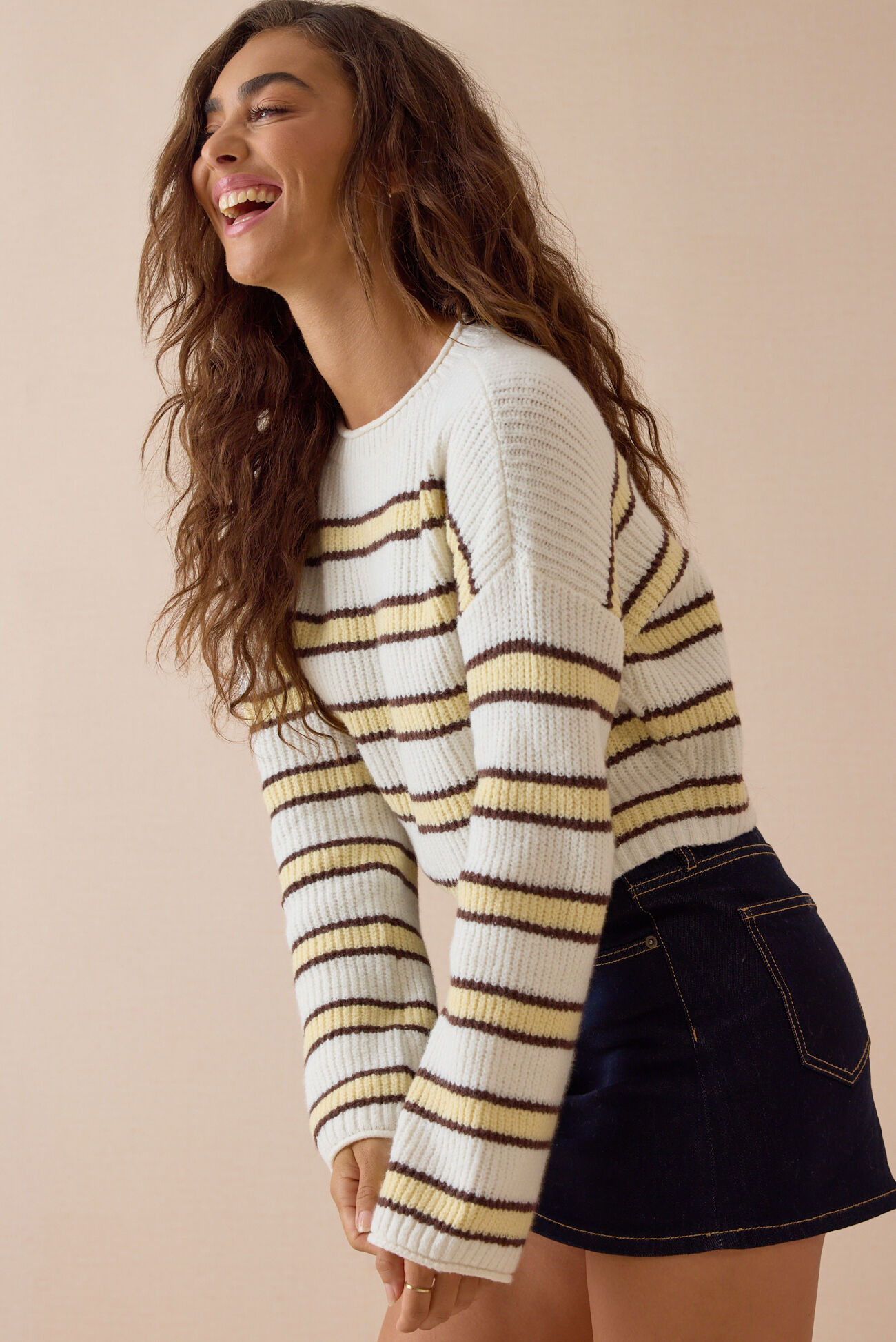 Bretta Multi Stripe Crop Sweater