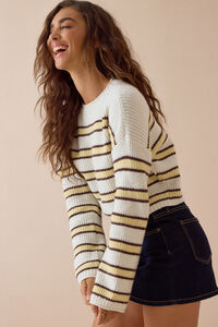 Bretta Multi Stripe Crop Sweater Detail 5 - Altar'd State