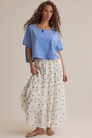 Jackie Embroidered Midi Skirt - Altar'd State - 
