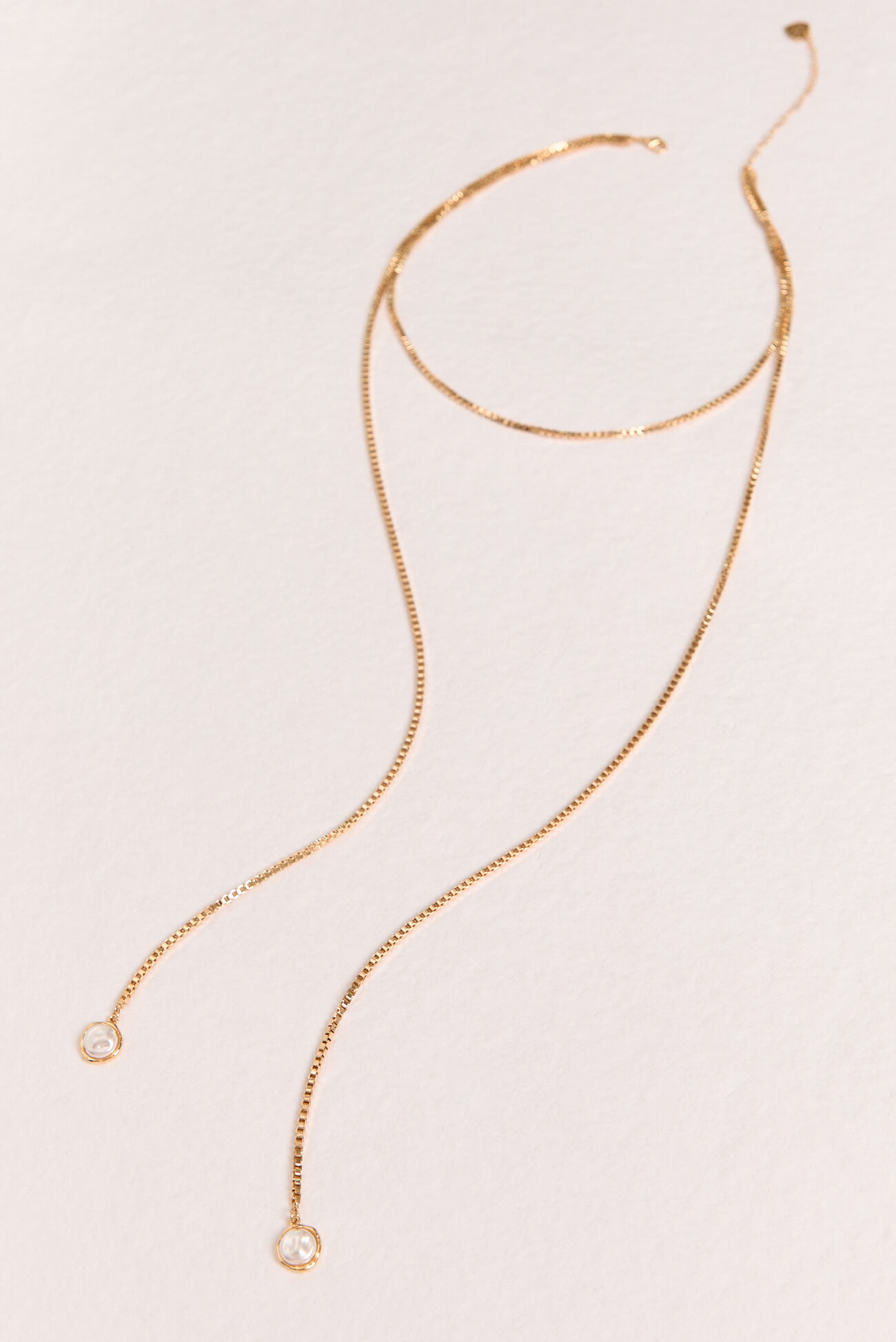 18K Pearl Knot Y Necklace