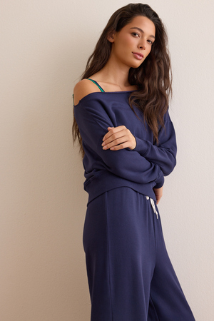 Trackline Off Shoulder Pullover - Altar'd State - 