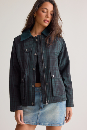 Elizabeth Plaid Barn Jacket - Altar'd State - 