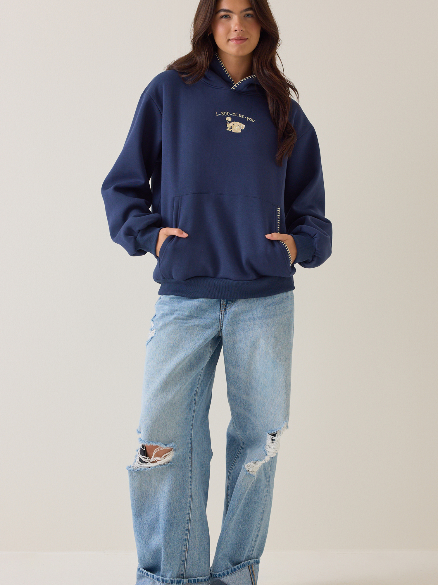 Call Me When You See This Hoodie in Navy Blue I Altar'd State