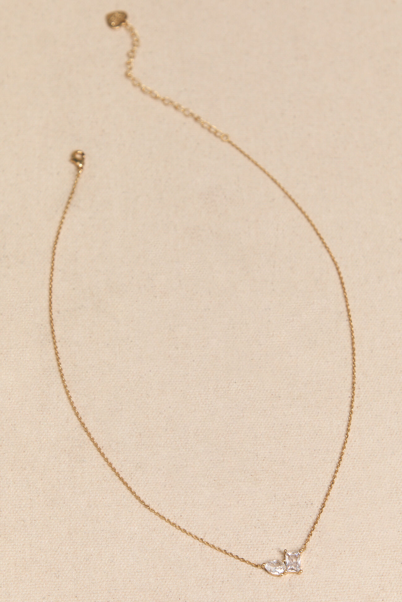 18K Gold Crystal Necklace