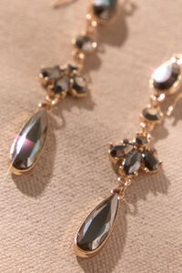 Black Crystal Linear Drop Earrings Detail 2 - Altar'd State