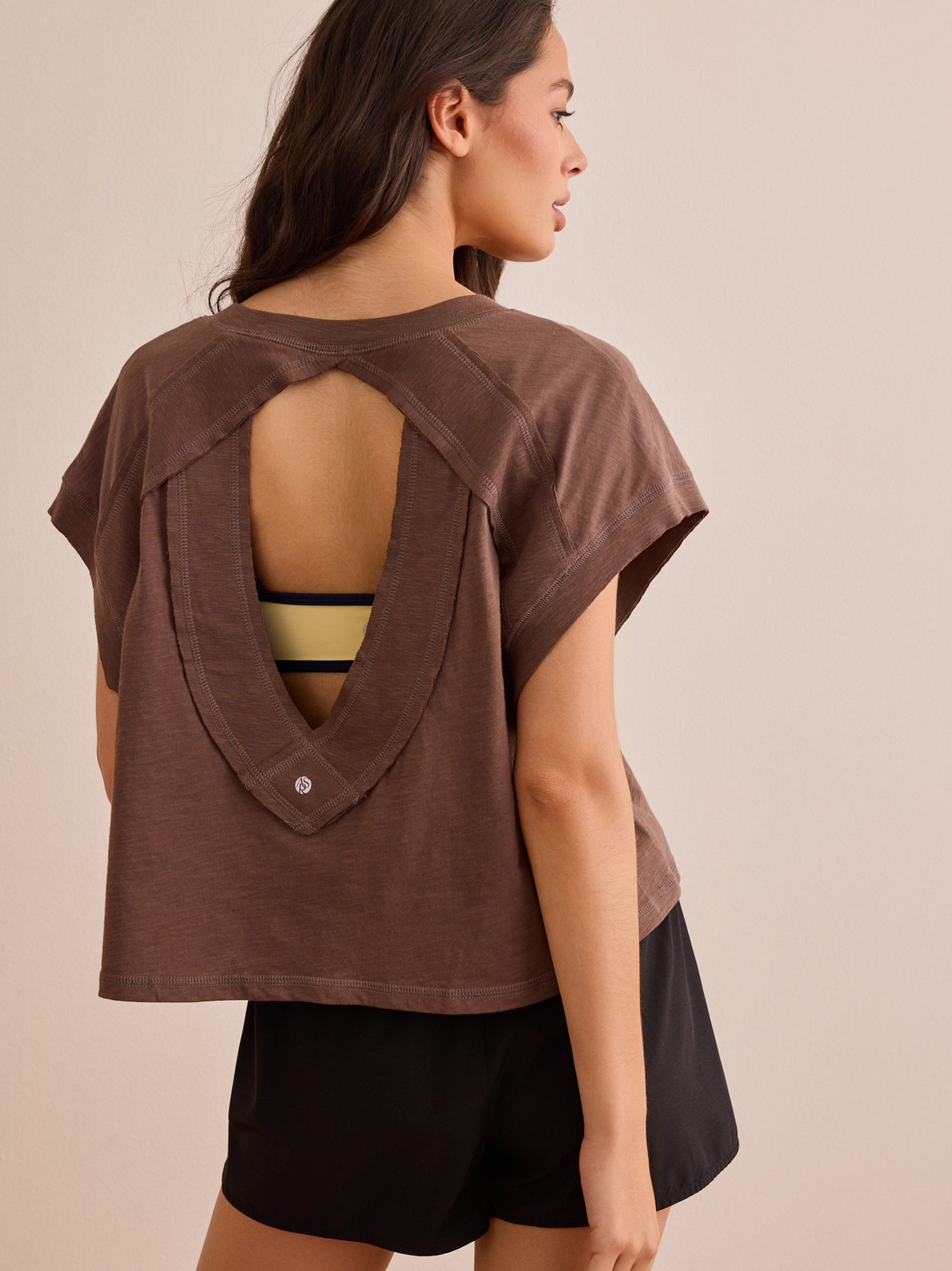 Overtime Open Back Tee in Chocolate | Altar'd State