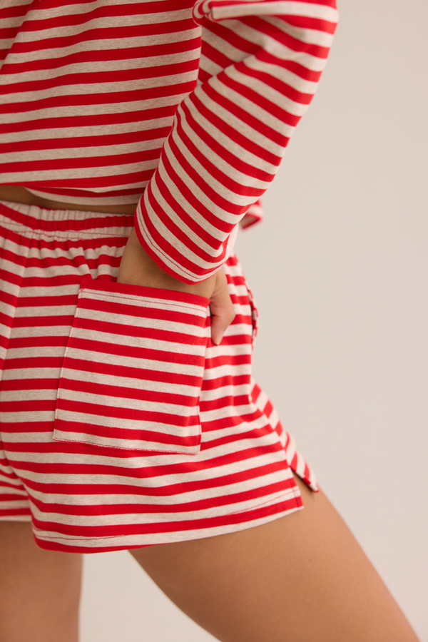 Reese Stripe Lounge Short Detail 5 - Altar'd State