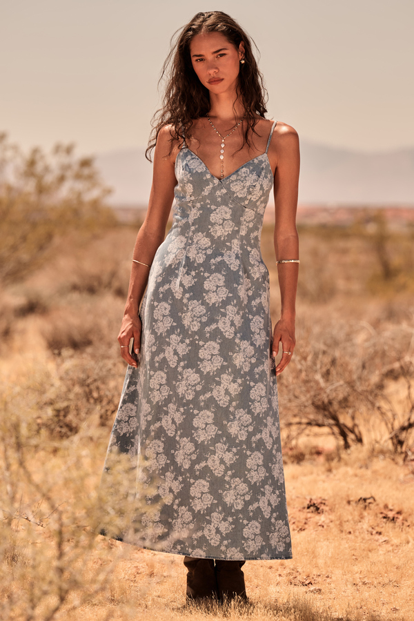 Sienna Denim Maxi Dress - Altar'd State