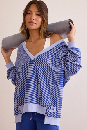 Weekend Stripe V-Neck - Altar'd State - 