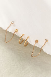 Mila Chain Crawler Hoop Set Detail 2 - Altar'd State