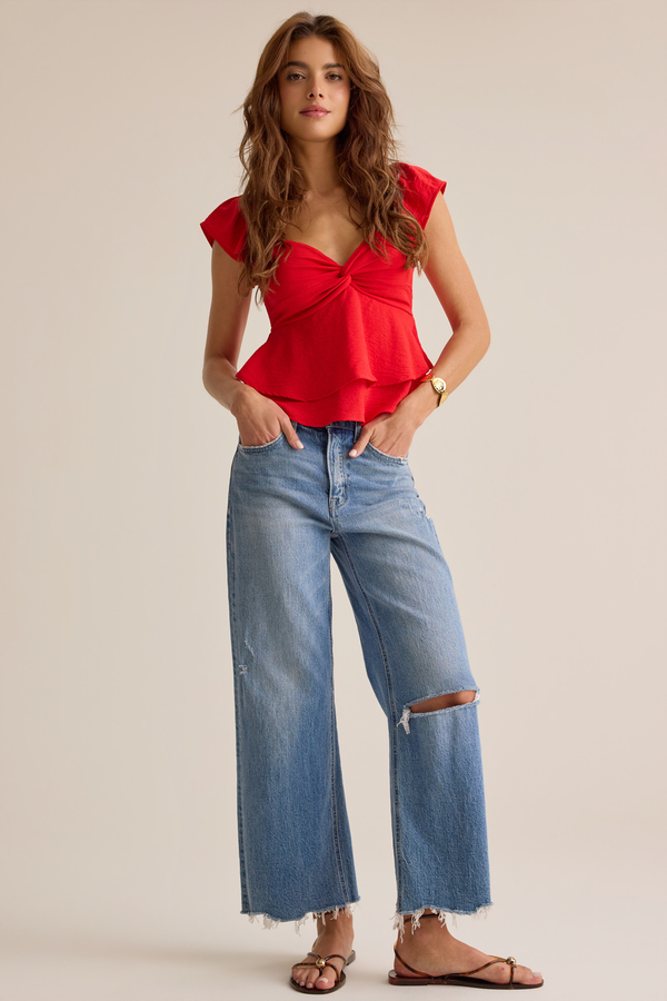 Cressida Flutter Sleeve Babydoll Top - Altar'd State