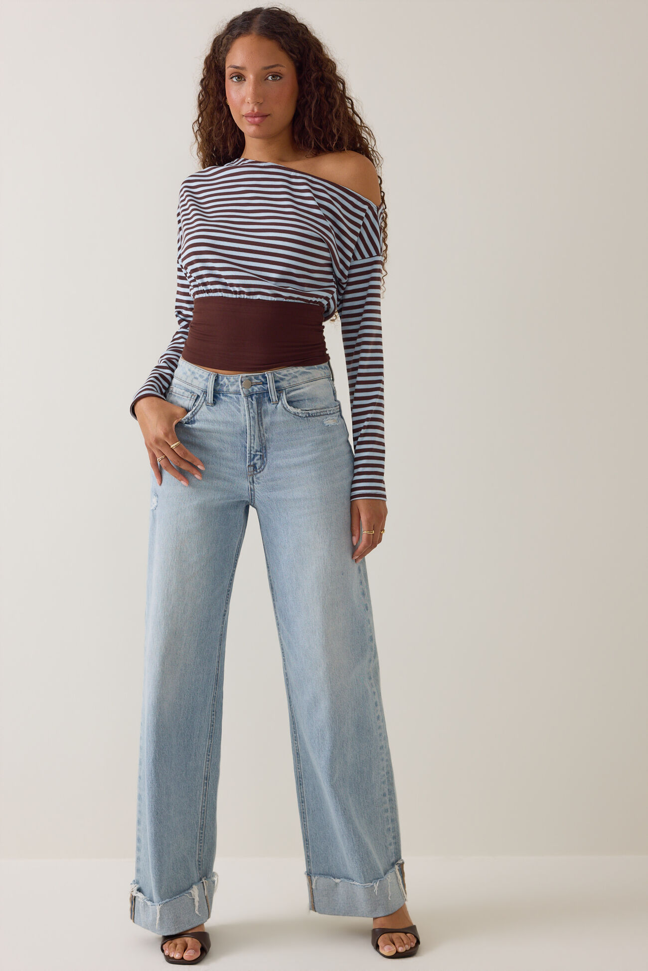 Haley Asymmetrical Striped Top