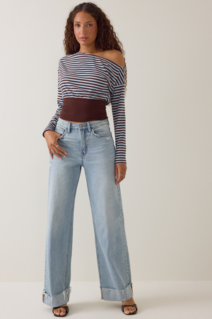Haley Asymmetrical Striped Top - Altar'd State - 