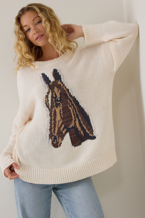 Ally Horse Knit Sweater - Altar'd State