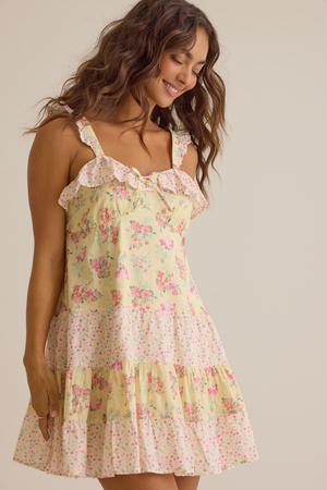Lila Floral Mini Dress - Altar'd State - 