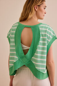 Sprint Stripe Tee Detail 2 - Altar'd State