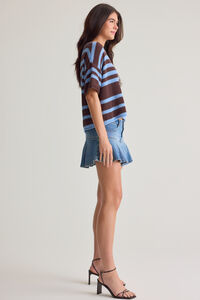 Virella Ruffle Denim Mini Skort Detail 4 - Altar'd State