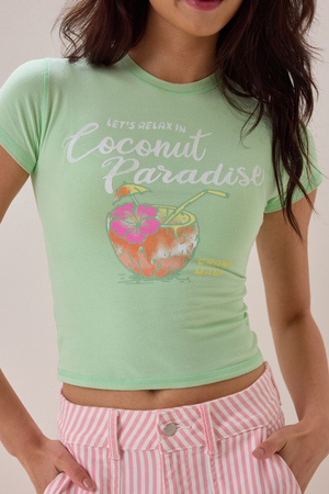 Coconut Paradise Baby Tee - Altar'd State - 