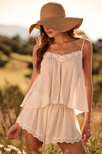 Willow Lace Trim Cami in Ivory | Altar'd State
