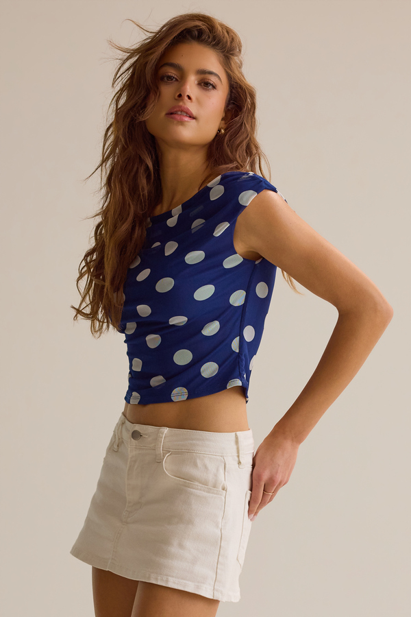 Nola Off-Shoulder Dot Top Detail 4 - Altar'd State